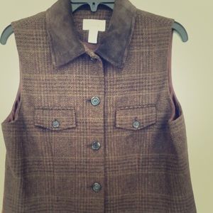 Talbots brown tweed vest.